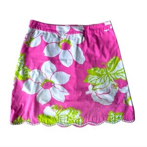 Lilly Pulitzer Pink Floral Skirt Size 8